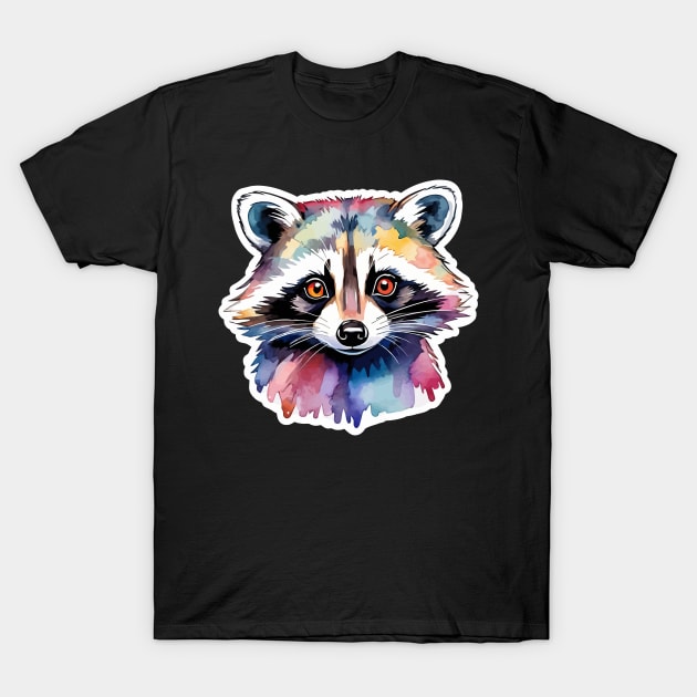 Raccoon Watercolor T-Shirt by FluffigerSchuh